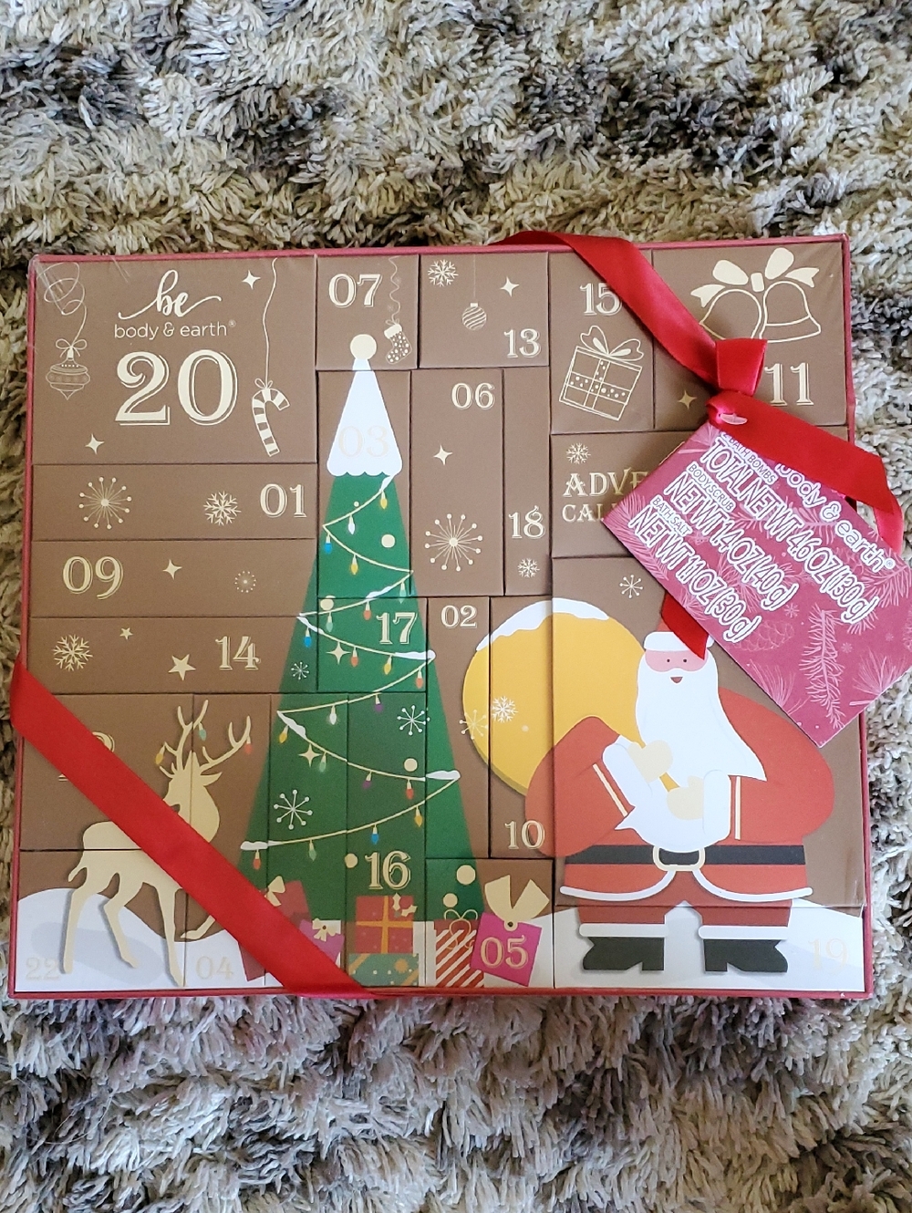 be body & earth Holiday Advent Calendar - Brown, Green, Red, Gold